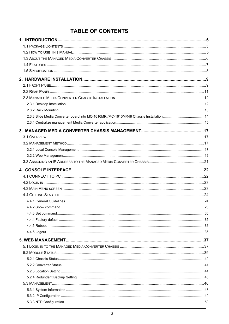 PLANET MC-1610MR User Manual | Page 3 / 68