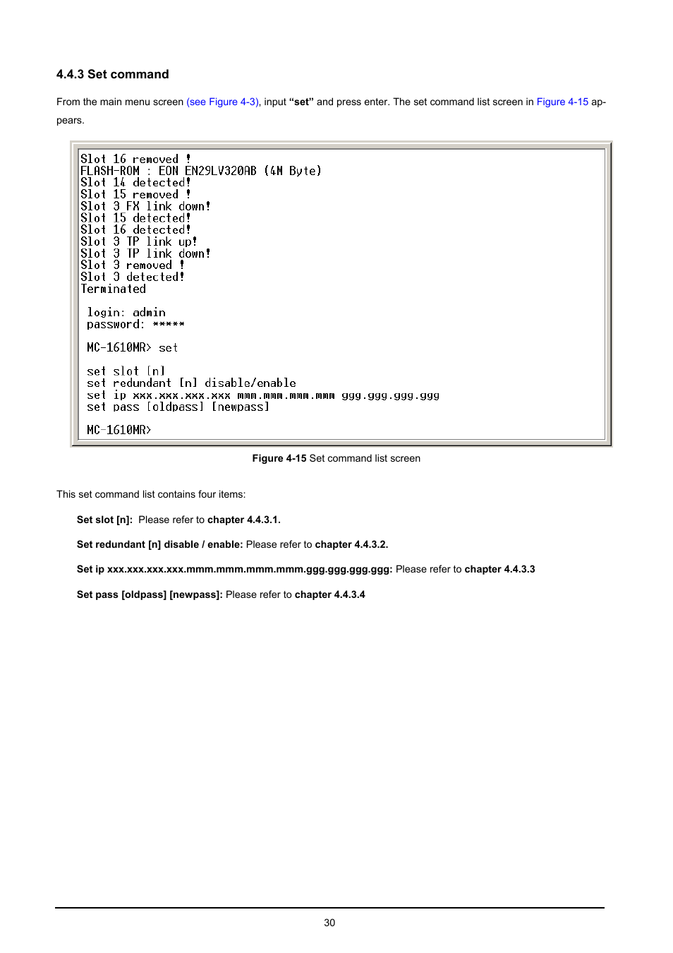 3 set command | PLANET MC-1610MR User Manual | Page 30 / 68