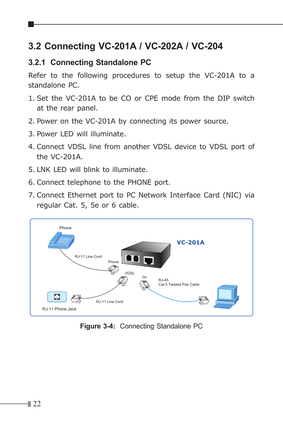 1 connecting standalone pc | PLANET VC-201A User Manual | Page 22 / 32