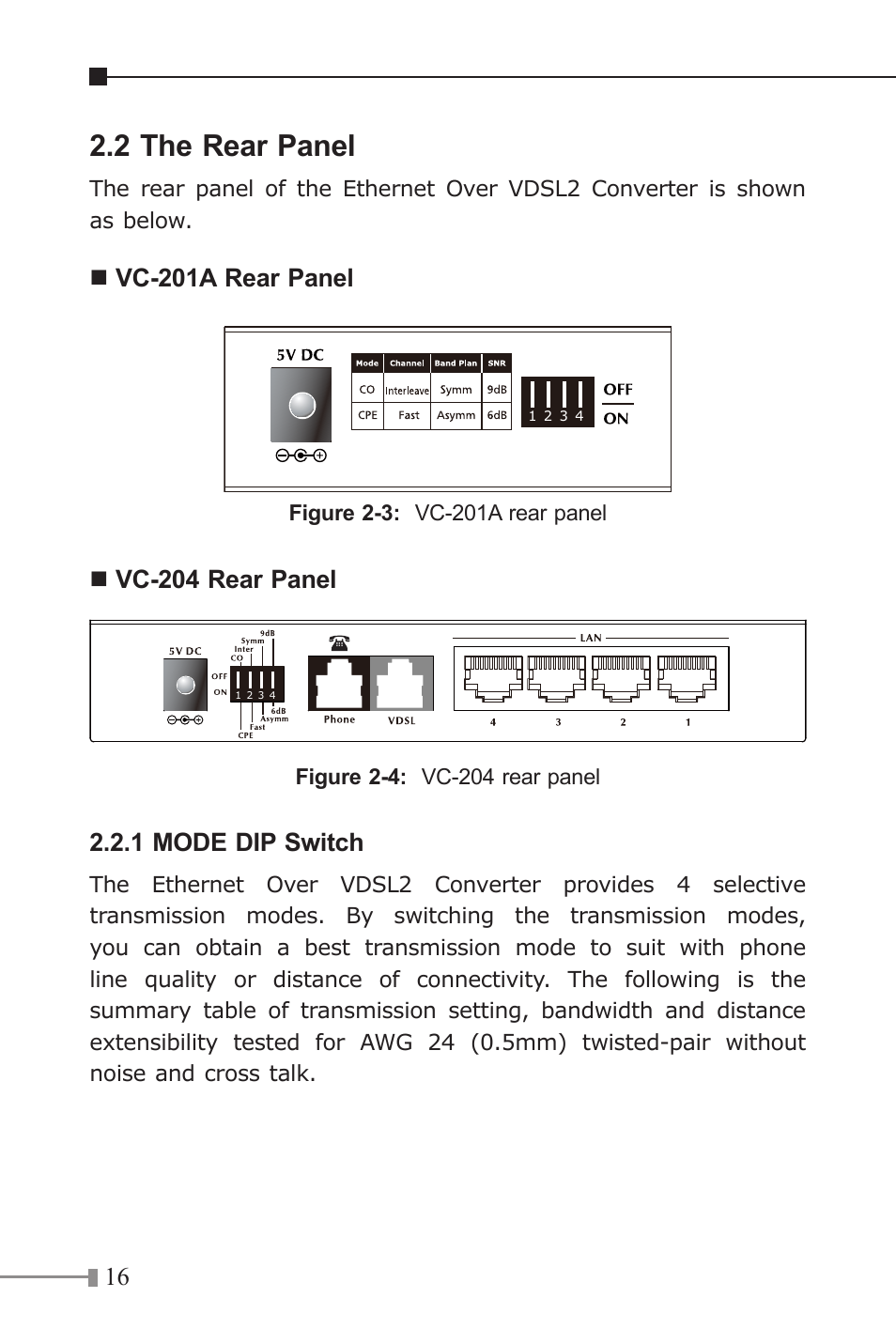 2 the rear panel | PLANET VC-201A User Manual | Page 16 / 28