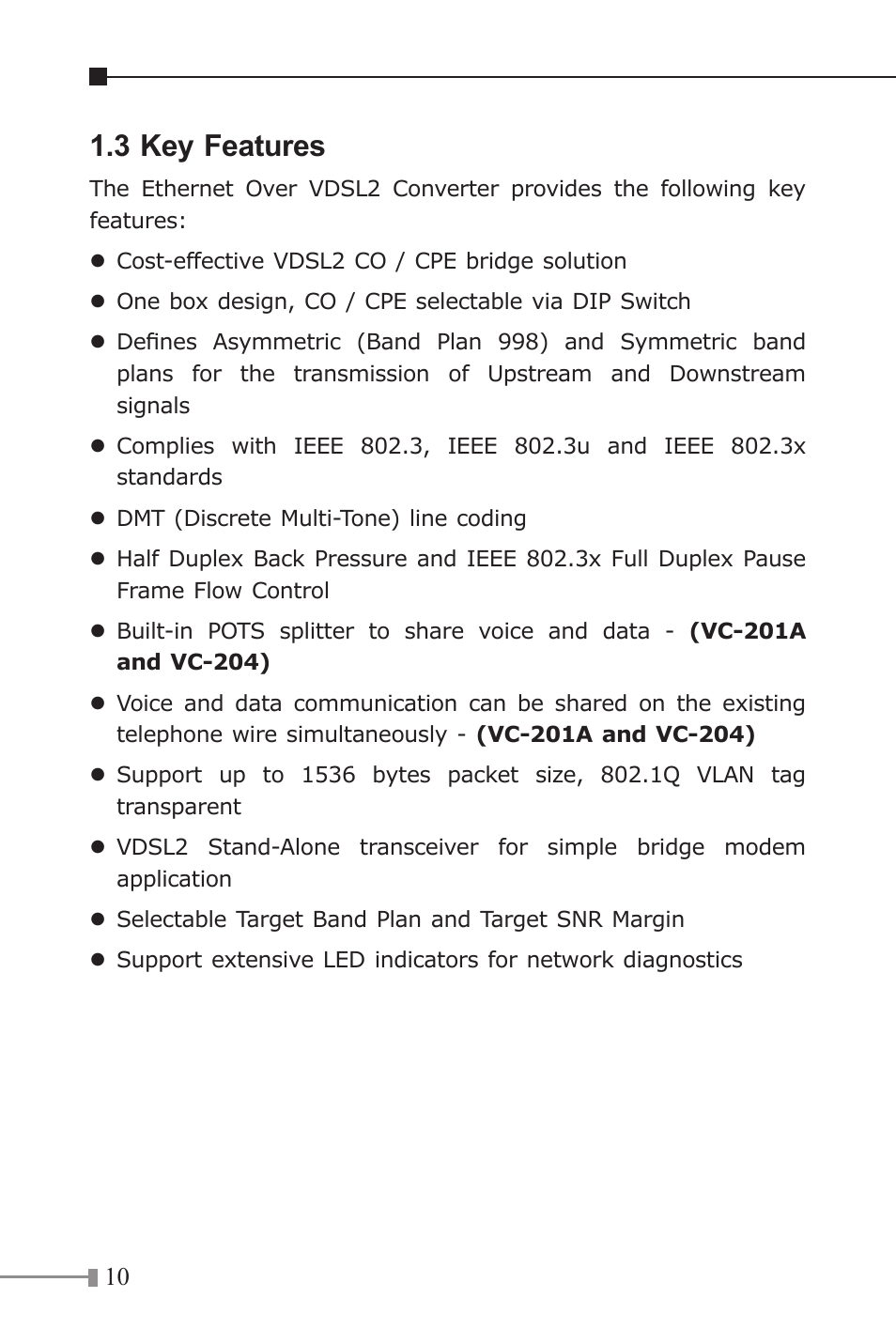 3 key features | PLANET VC-202A User Manual | Page 10 / 36