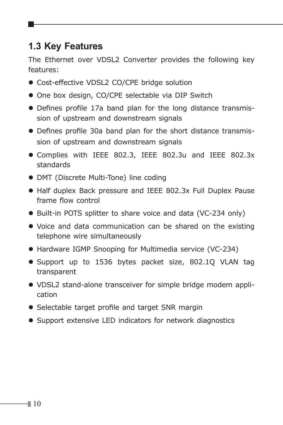 3 key features | PLANET VC-231 User Manual | Page 10 / 32