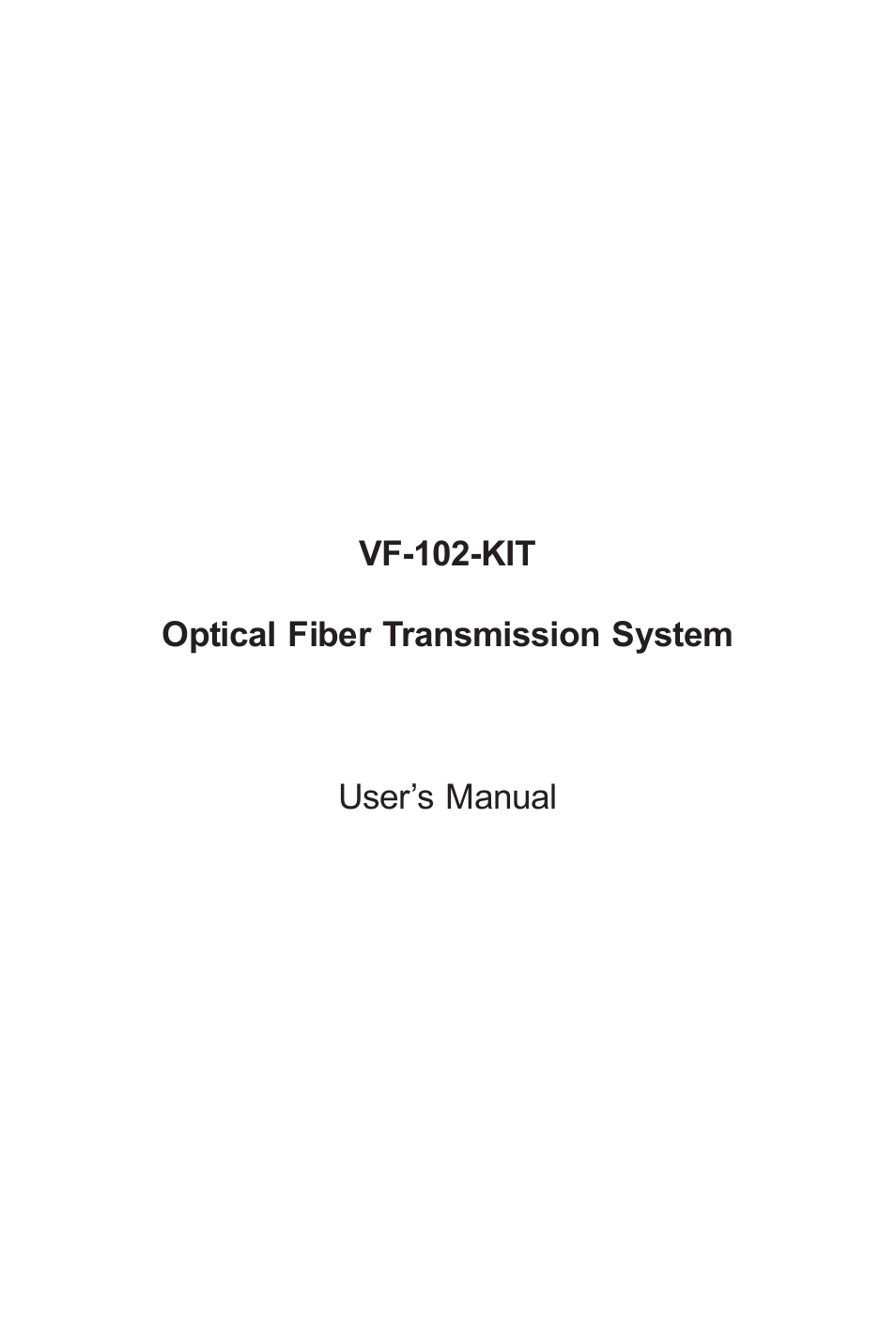 PLANET VF-102-KIT User Manual | 16 pages