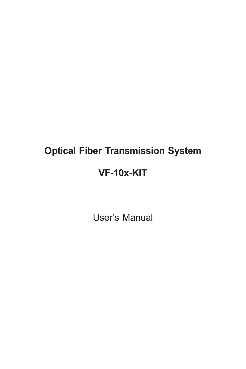 PLANET VF-10x-KIT User Manual | 20 pages