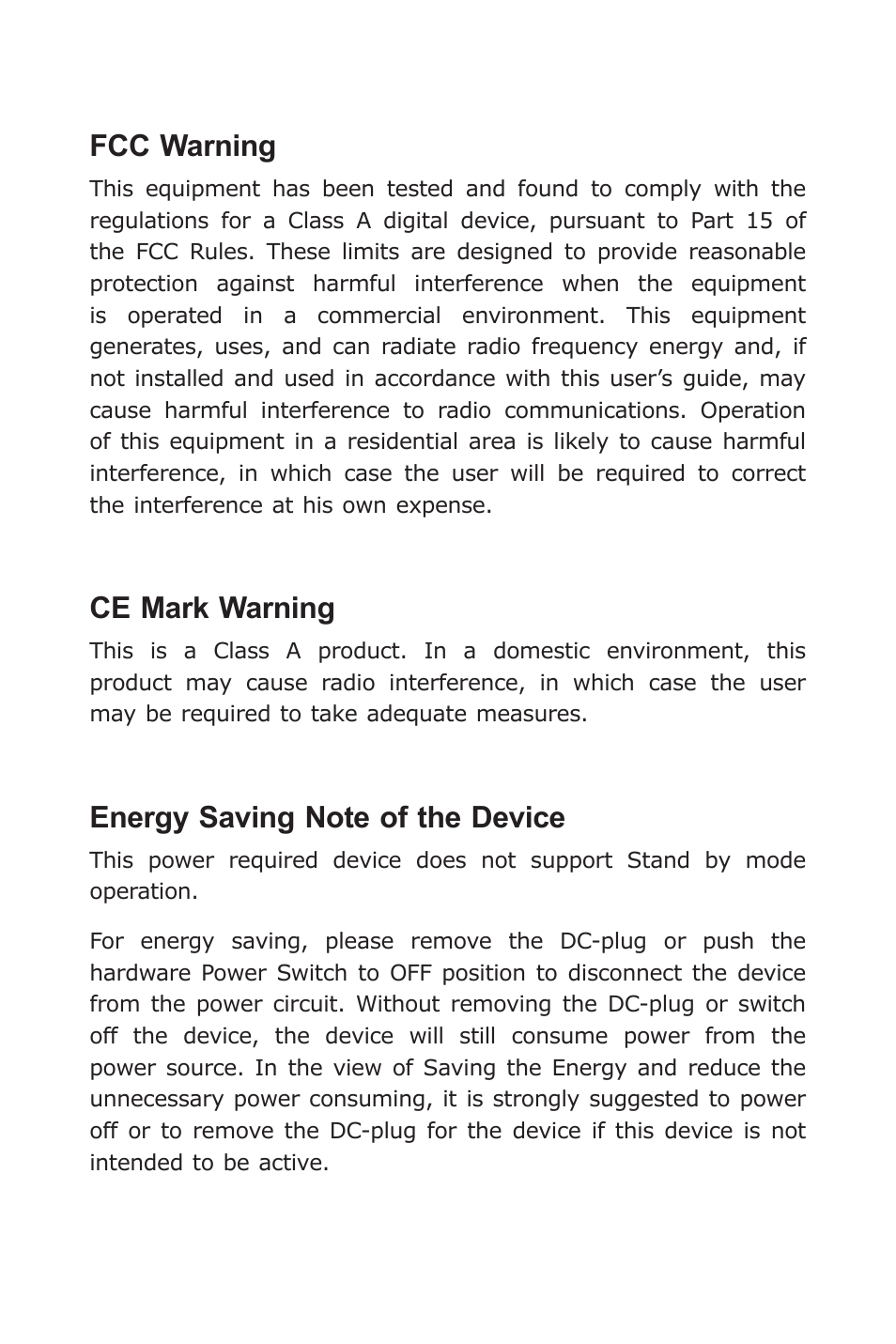 Fcc warning, Ce mark warning | PLANET VF-10x-KIT User Manual | Page 3 / 20