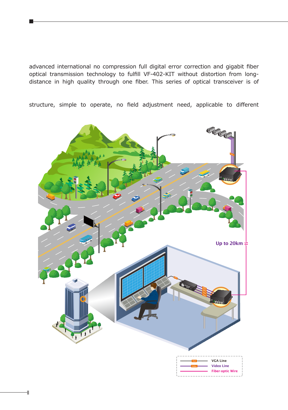 Control center, Industrial monitoring systems, Up to 20km | PLANET VF-402-KIT User Manual | Page 8 / 20