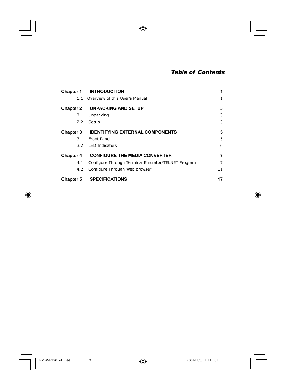 PLANET WFT-201 User Manual | Page 2 / 22