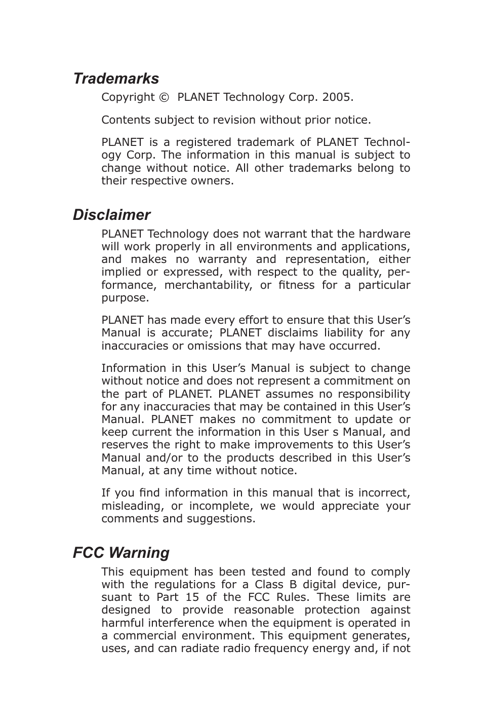 PLANET WGT-702 User Manual | 18 pages