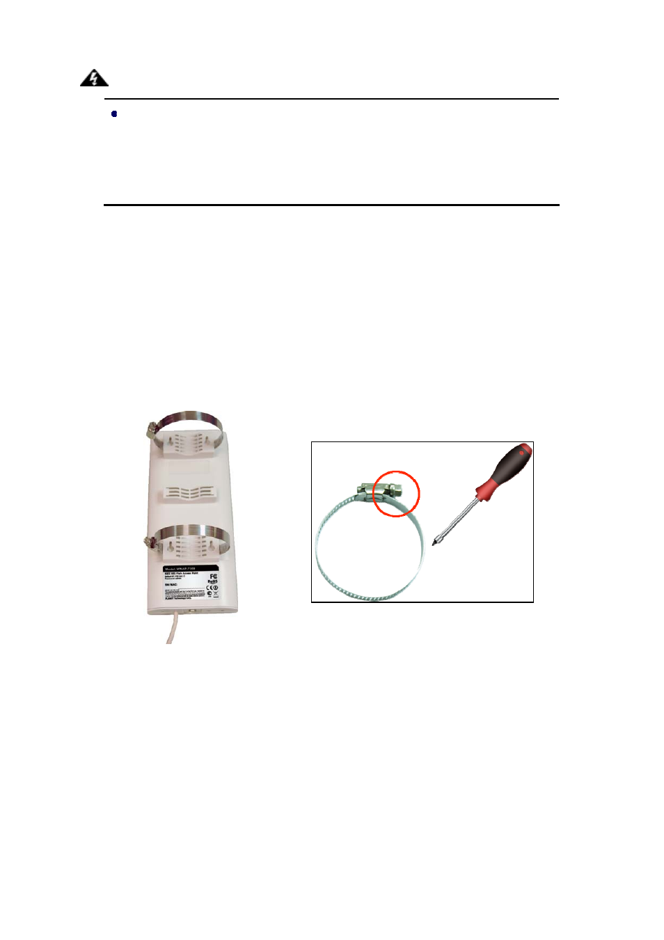 3 pole mounting, Figure 12 pole mounting – step 1 | PLANET WNAP-7300 User Manual | Page 21 / 70