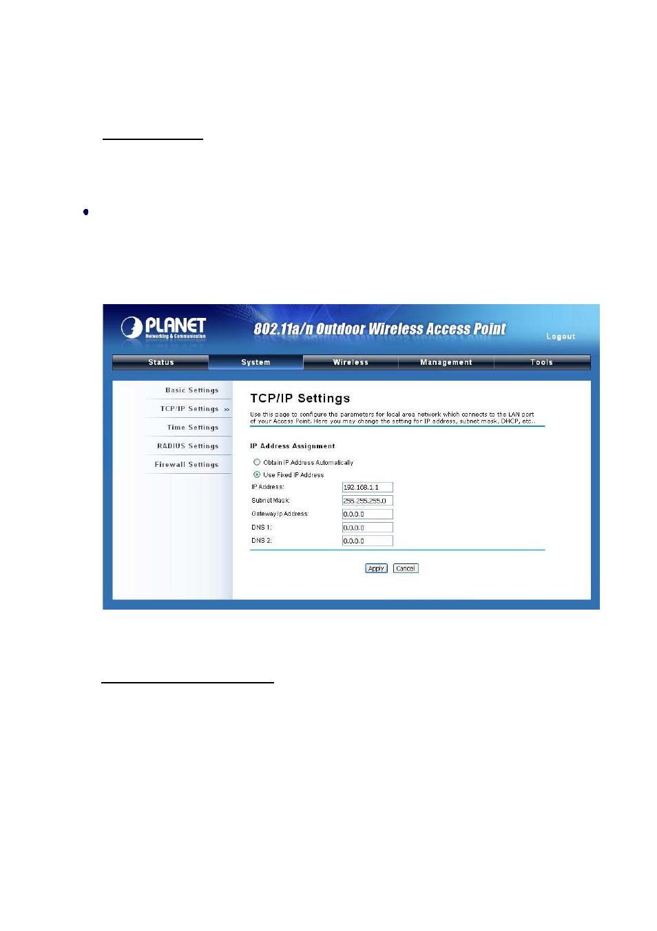 Figure 17 tcp/ip settings (bridge) | PLANET WNAP-7300 User Manual | Page 28 / 70