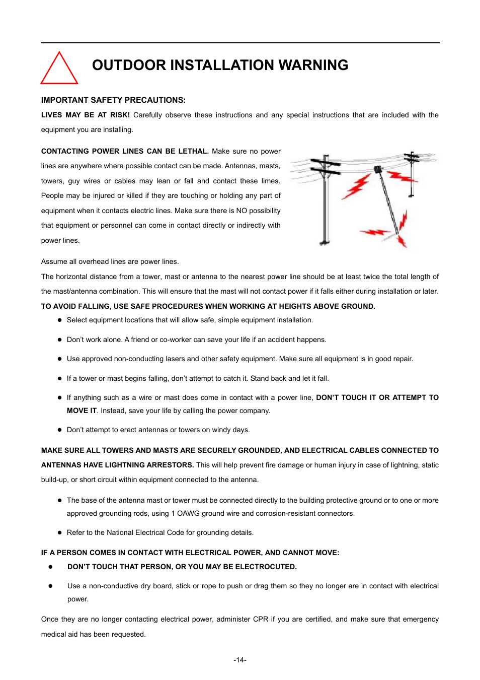 Outdoor installation warning | PLANET WNAP-7320 User Manual | Page 22 / 106