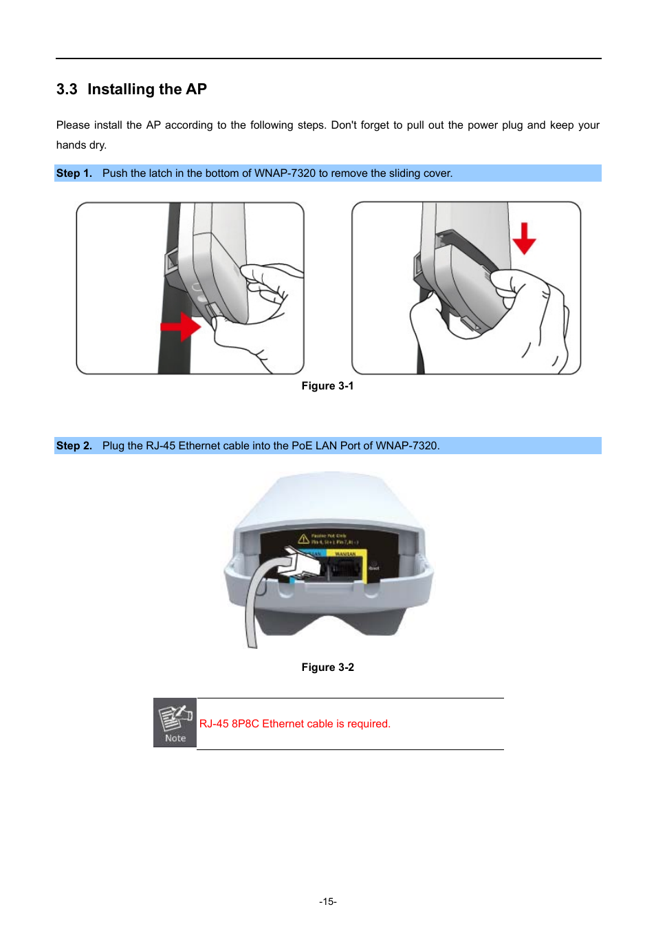 3 installing the ap, Installing the ap | PLANET WNAP-7320 User Manual | Page 23 / 106