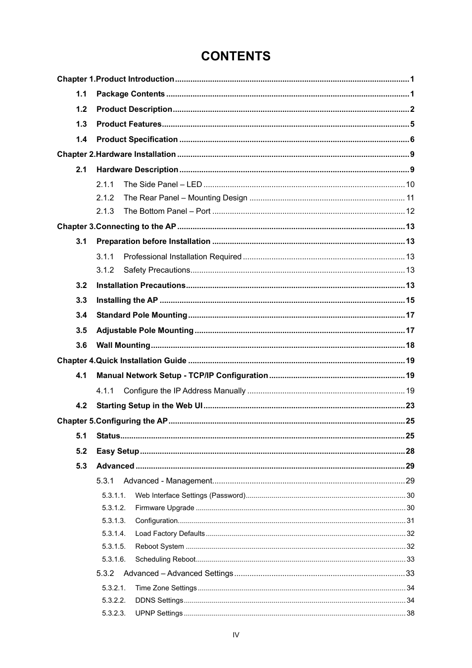 PLANET WNAP-7320 User Manual | Page 5 / 106