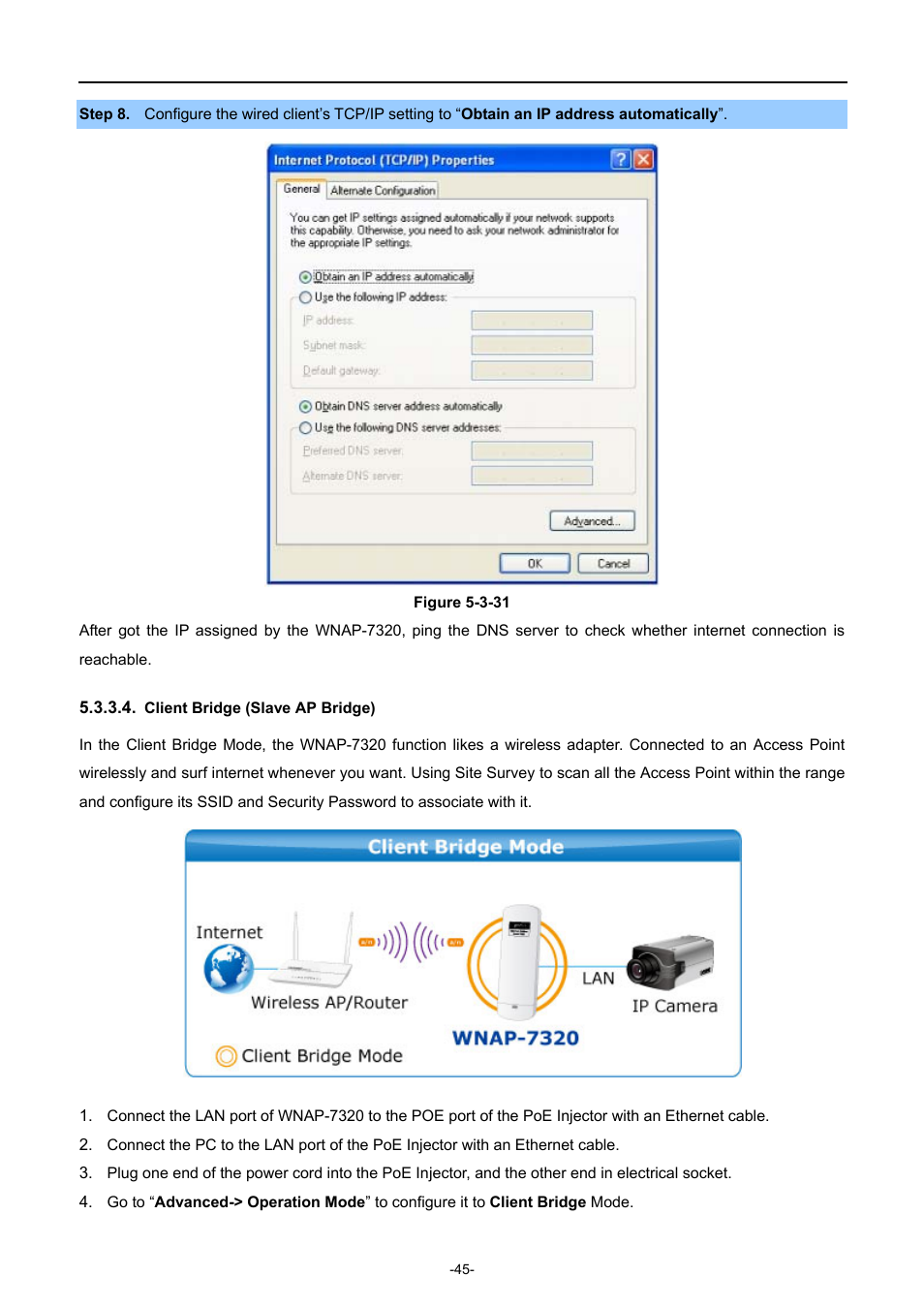 Client bridge (slave ap bridge) | PLANET WNAP-7320 User Manual | Page 53 / 106