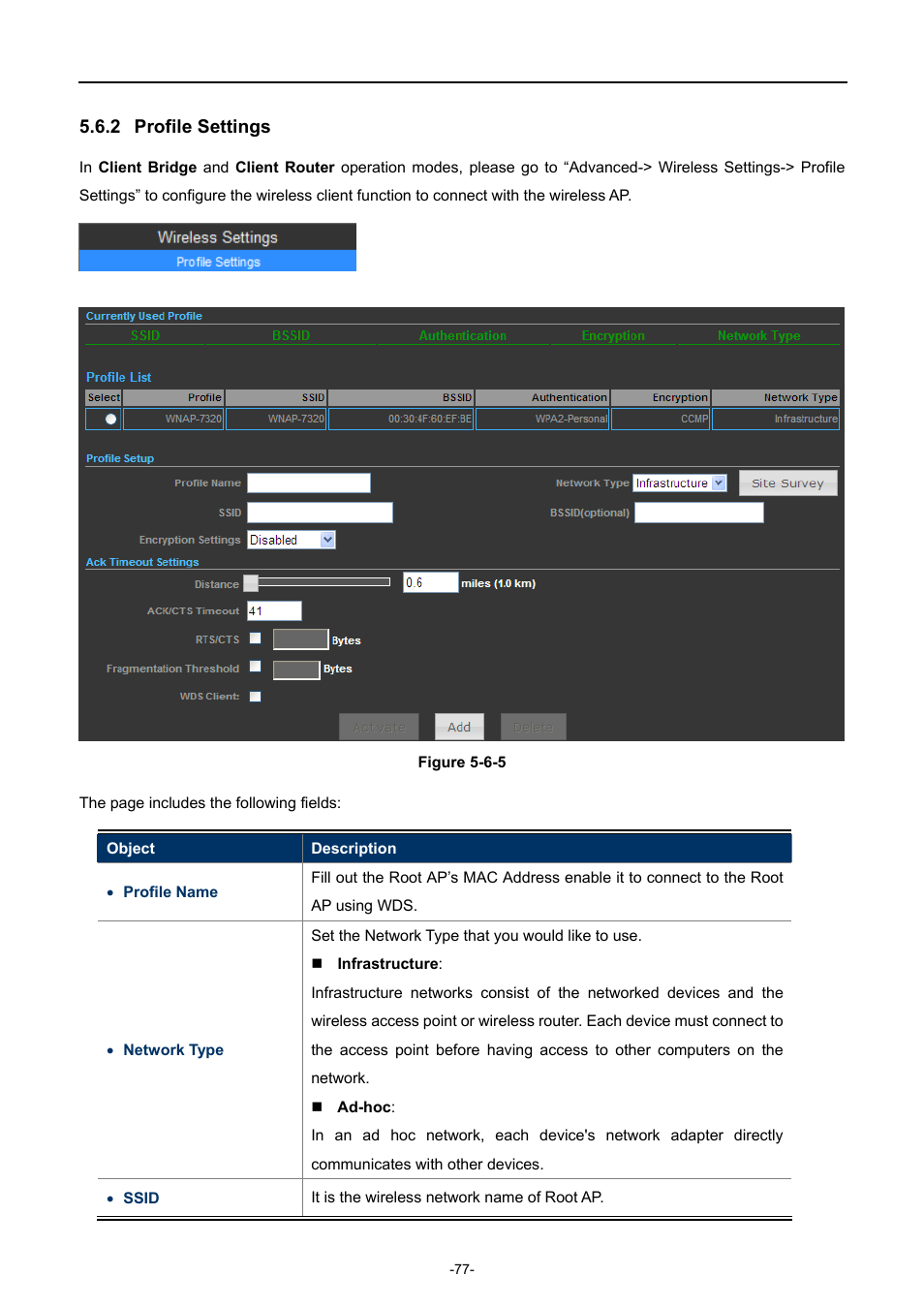 2 profile settings, Profile settings | PLANET WNAP-7320 User Manual | Page 85 / 106