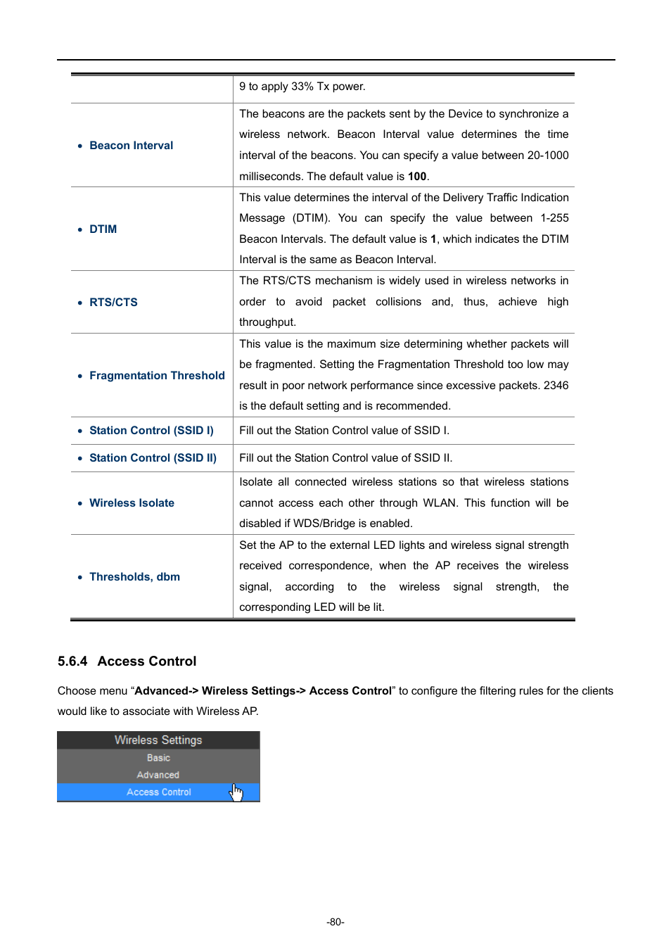 4 access control, Access control | PLANET WNAP-7320 User Manual | Page 88 / 106