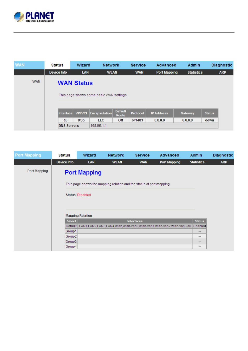 4 wan, 5 port mapping | PLANET ADN-4101 User Manual | Page 27 / 73