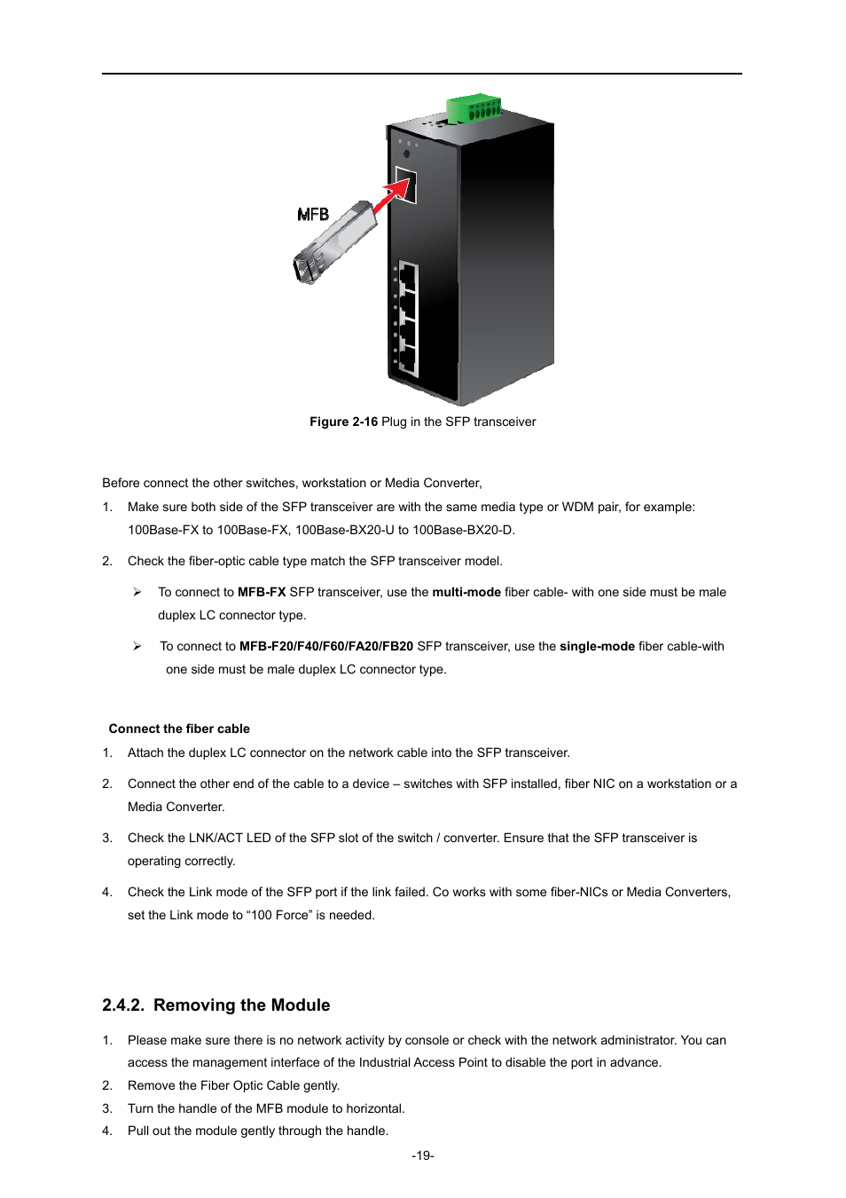 Removing the module | PLANET IAP-2000PE User Manual | Page 20 / 82