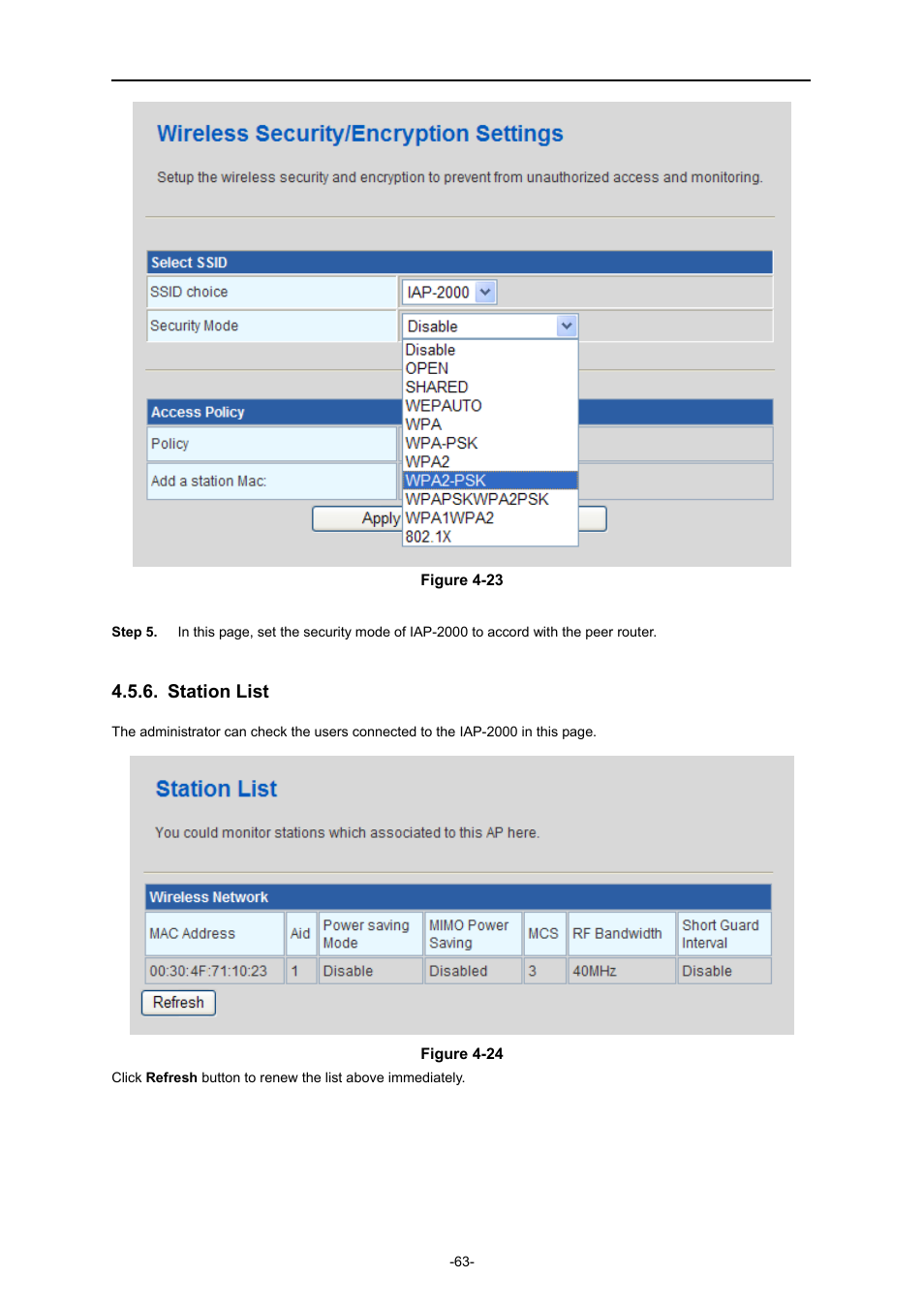 Station list | PLANET IAP-2000PE User Manual | Page 64 / 82