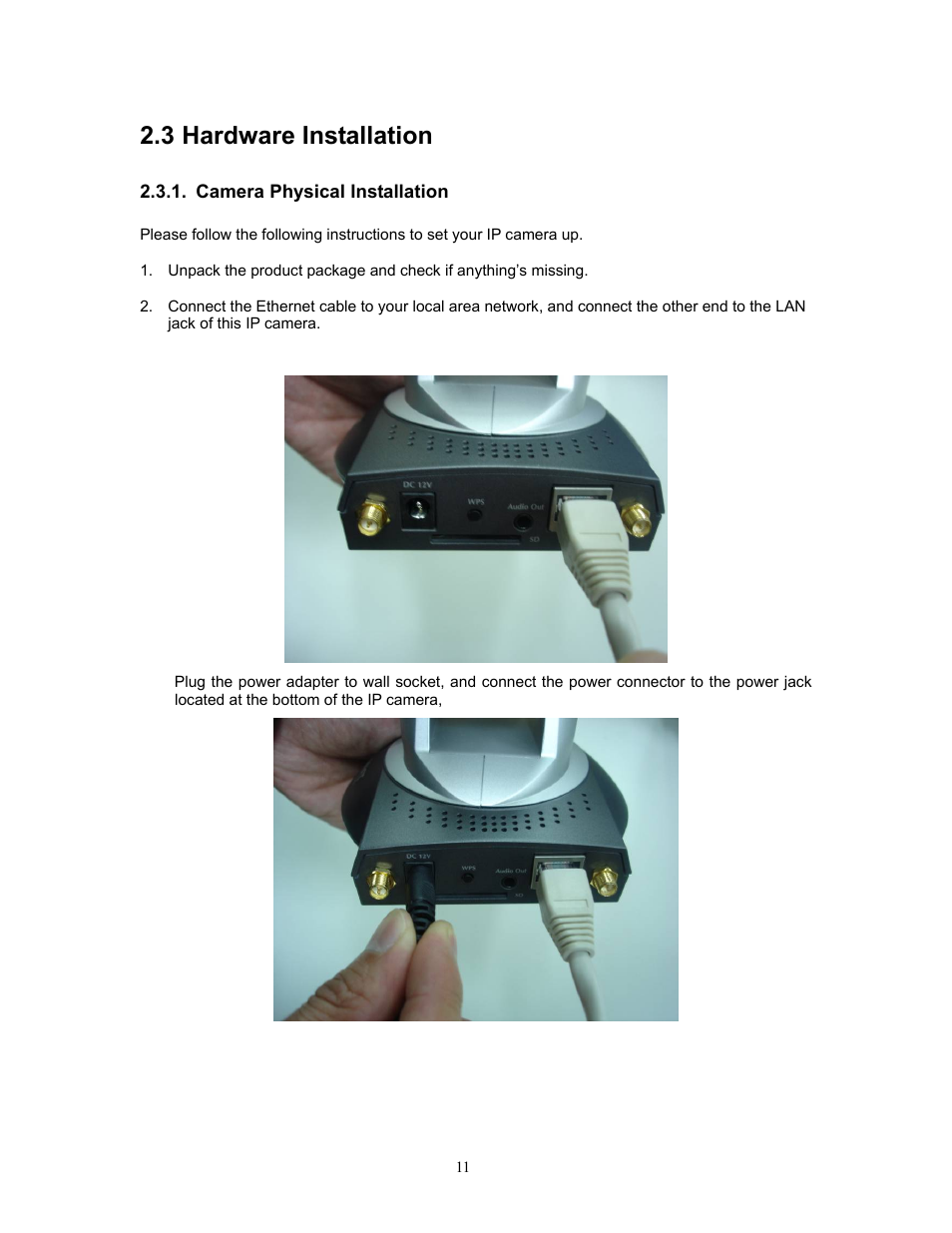 3 hardware installation, Camera physical installation, Hardware installation | PLANET ICA-HM220W User Manual | Page 12 / 88