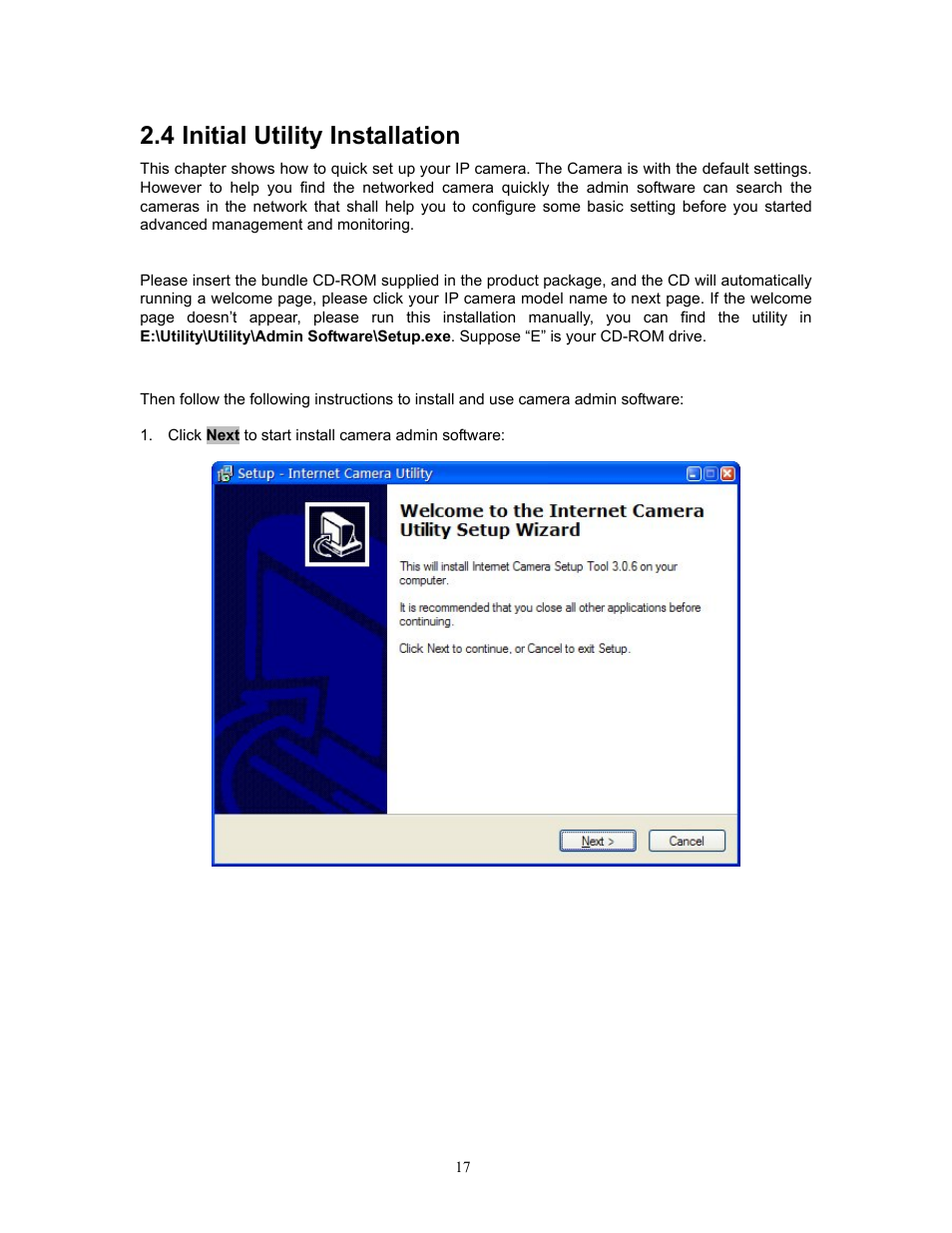 4 initial utility installation, Initial utility installation | PLANET ICA-HM220W User Manual | Page 18 / 88