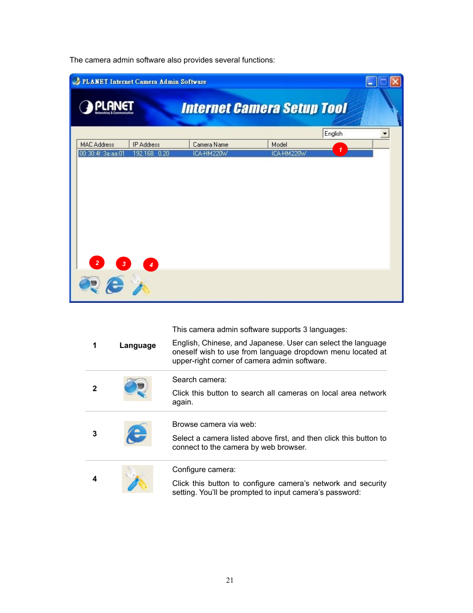 PLANET ICA-HM220W User Manual | Page 22 / 88