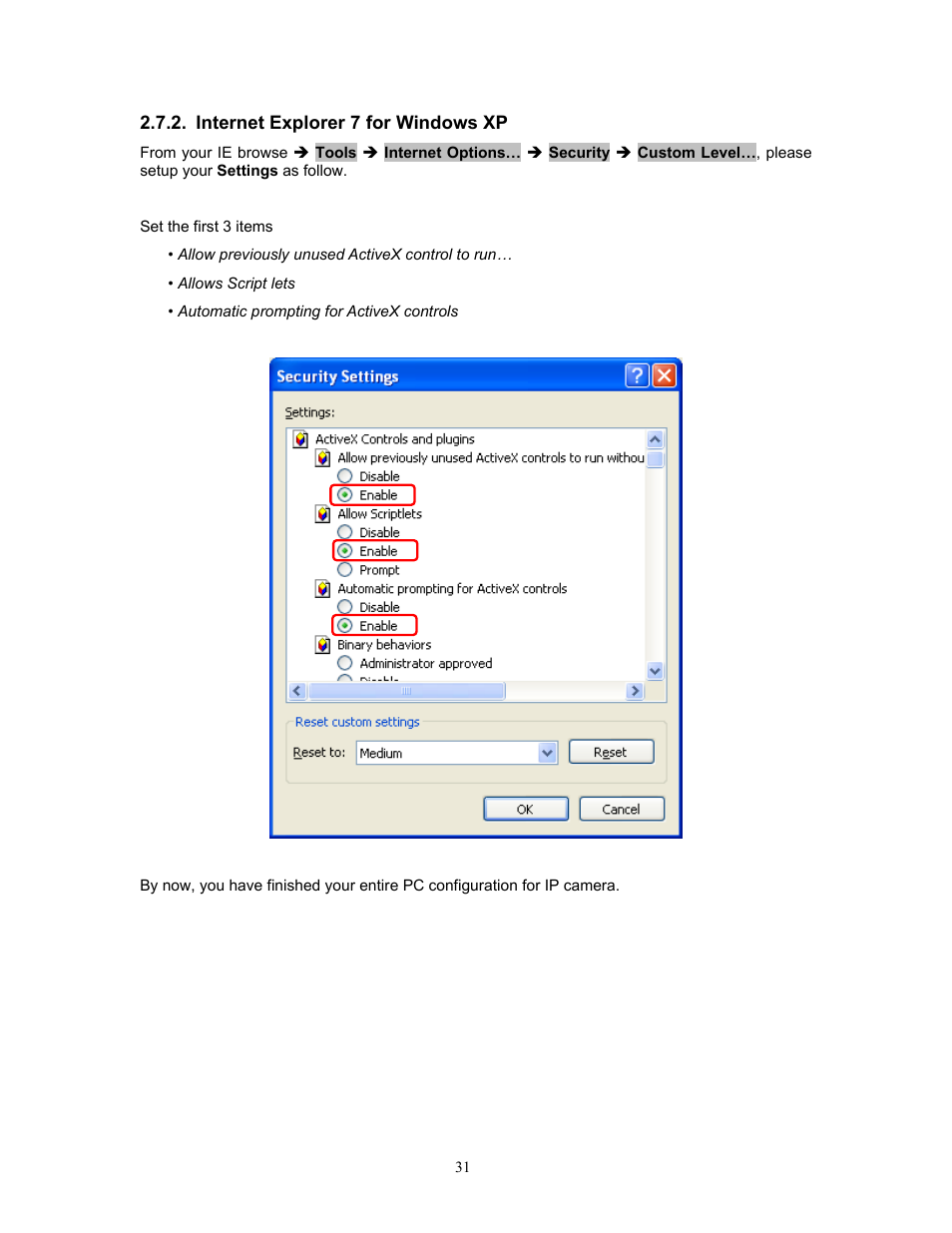 Internet explorer 7 for windows xp | PLANET ICA-HM220W User Manual | Page 32 / 88