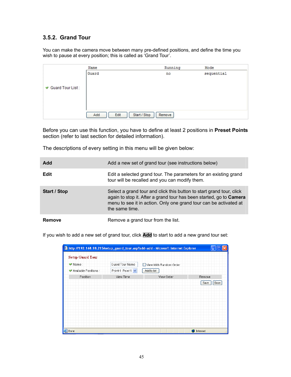 Grand tour | PLANET ICA-HM220W User Manual | Page 46 / 88