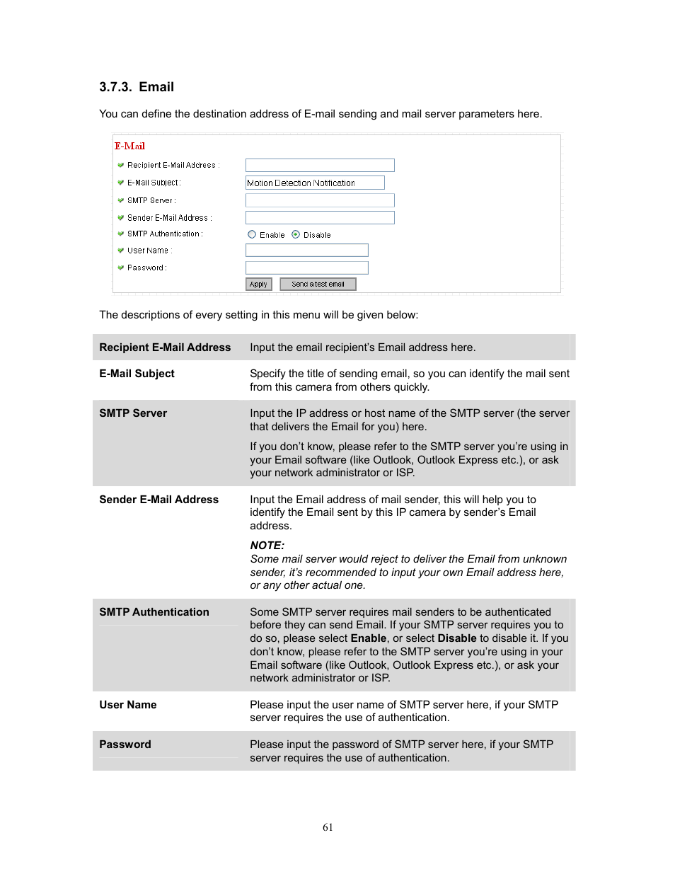 Email | PLANET ICA-HM220W User Manual | Page 62 / 88