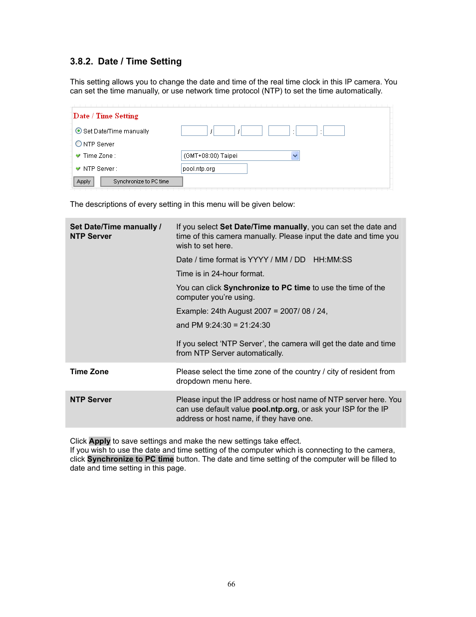 Date / time setting | PLANET ICA-HM220W User Manual | Page 67 / 88