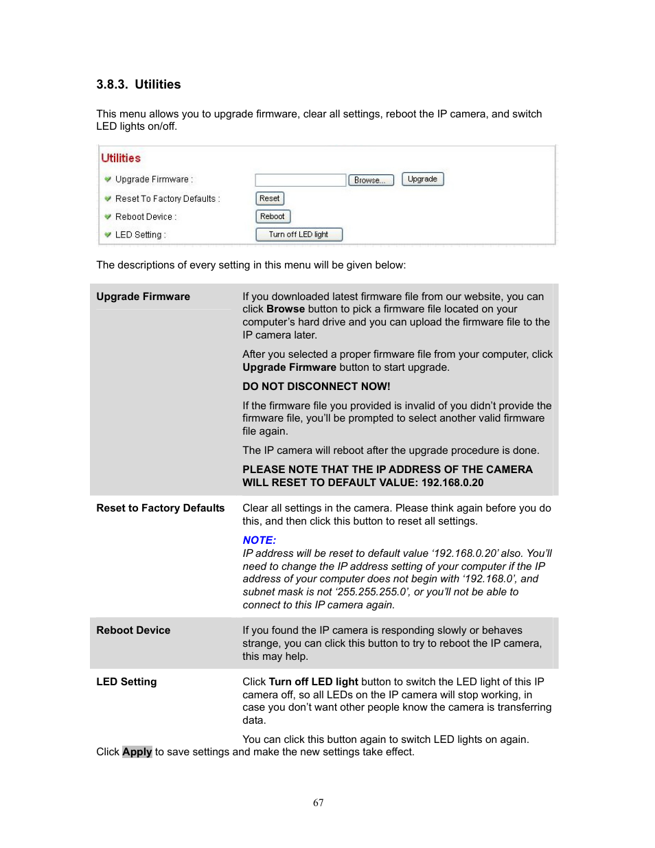 Utilities | PLANET ICA-HM220W User Manual | Page 68 / 88