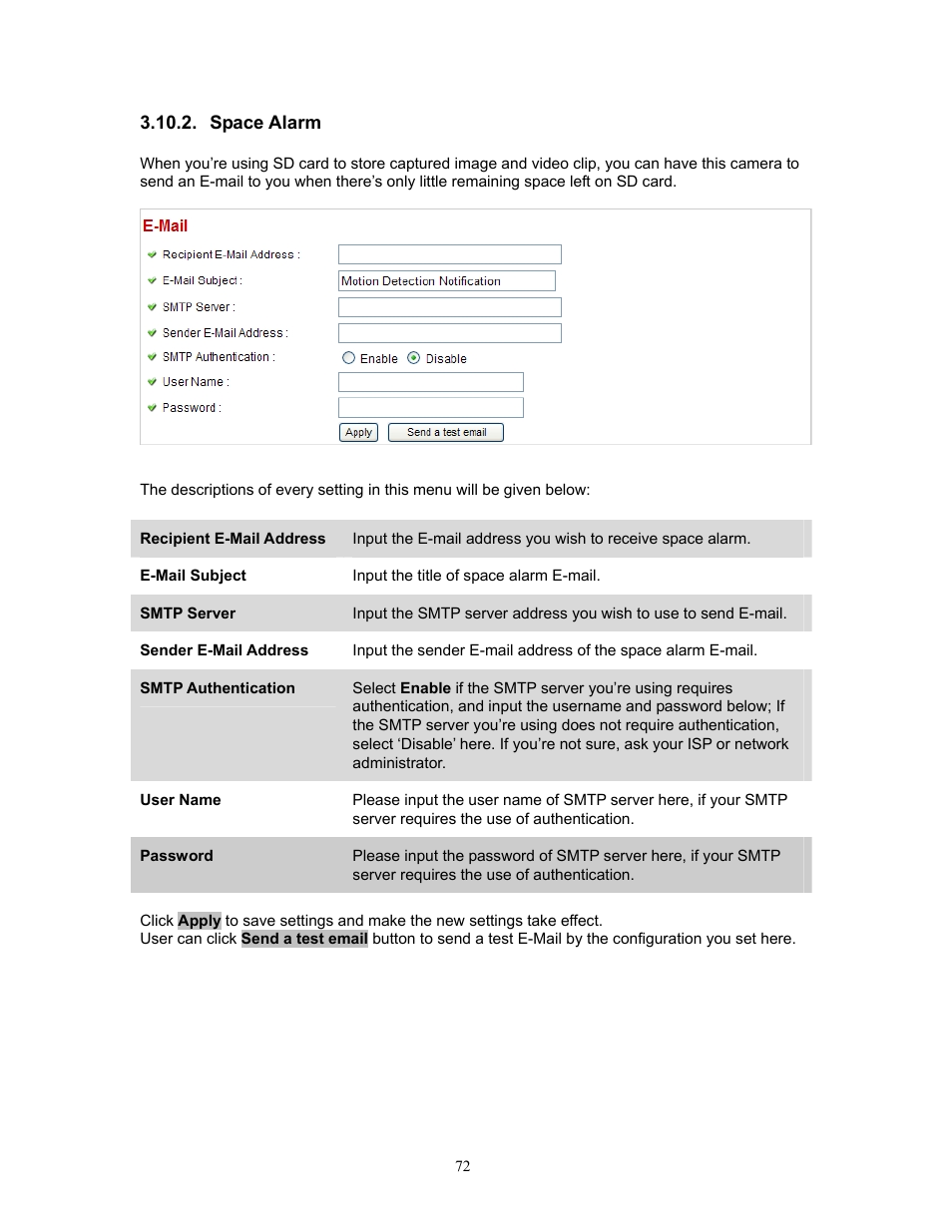 Space alarm | PLANET ICA-HM220W User Manual | Page 73 / 88