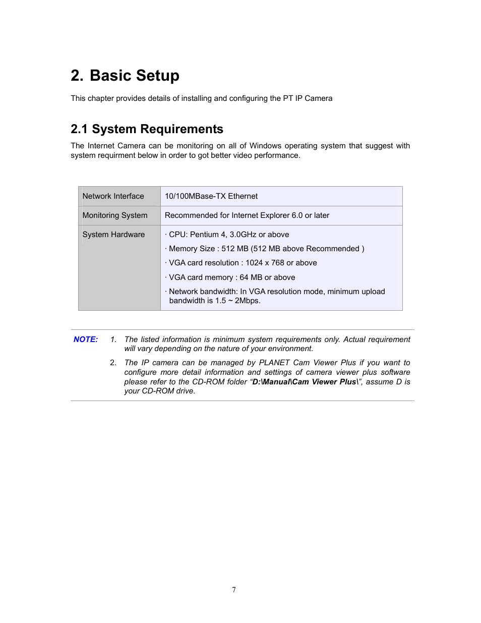 Basic setup, 1 system requirements, System requirements | PLANET ICA-HM220W User Manual | Page 8 / 88