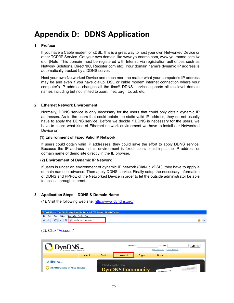 Appendix d: ddns application, Appendix d, Ddns application | PLANET ICA-HM220W User Manual | Page 80 / 88