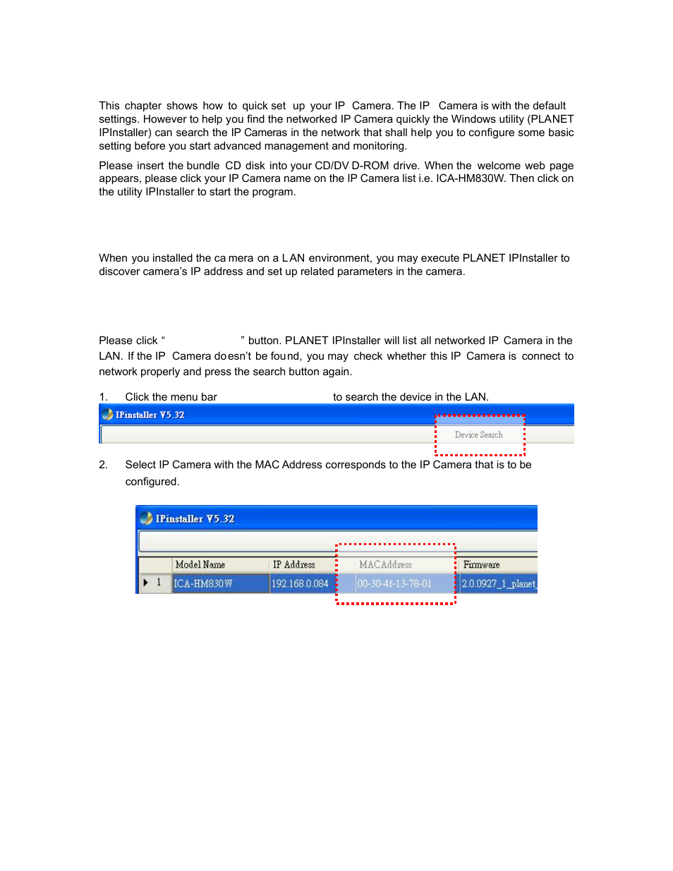 4 initial utility installation, 5 preparation, 1 configure network by planet ipinstaller | Initial utility installation, Preparation | PLANET ICA-HM830W User Manual | Page 14 / 81