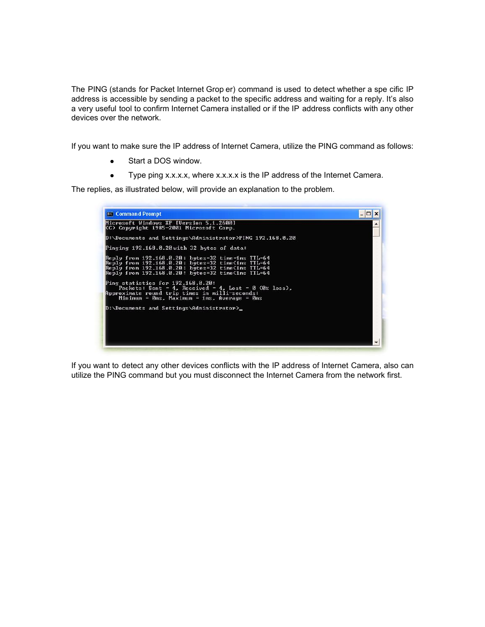 Appendix b: ping ip address | PLANET ICA-HM830W User Manual | Page 64 / 81