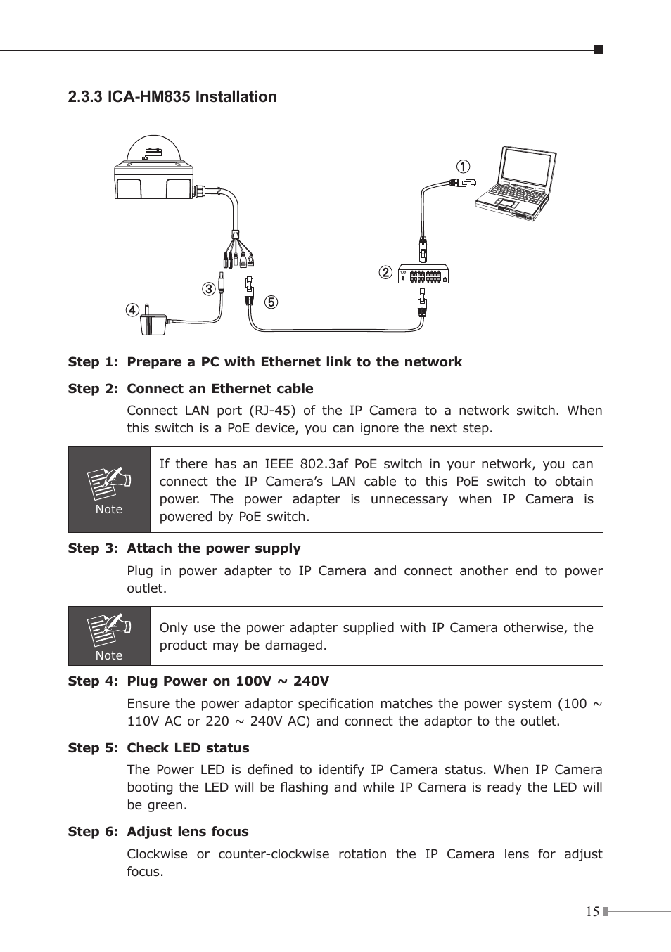 3 ica-hm835 installation | PLANET ICA-HM830W User Manual | Page 15 / 20
