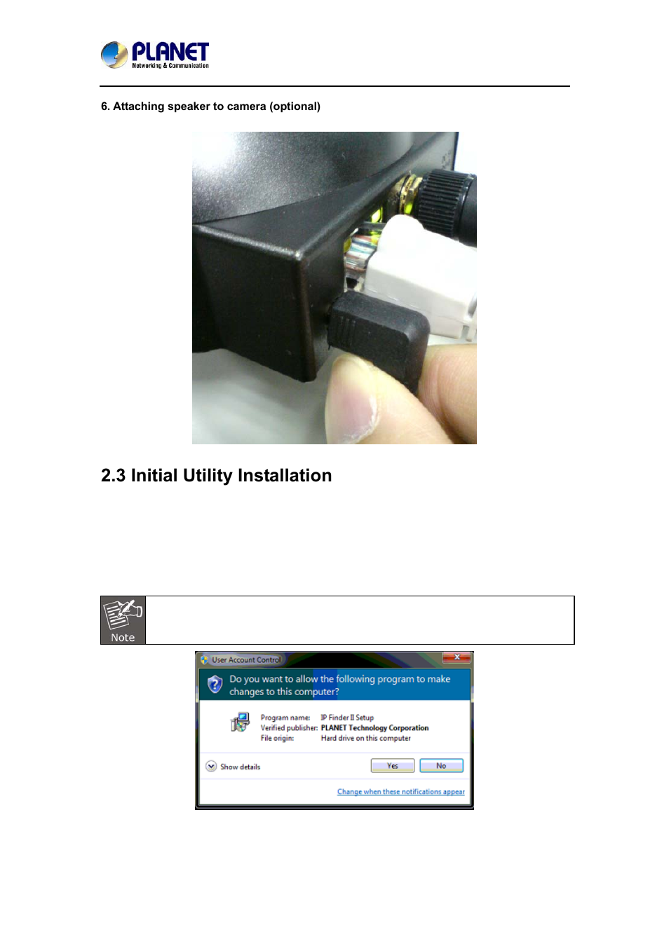 3 initial utility installation | PLANET ICA-W7100 User Manual | Page 16 / 61