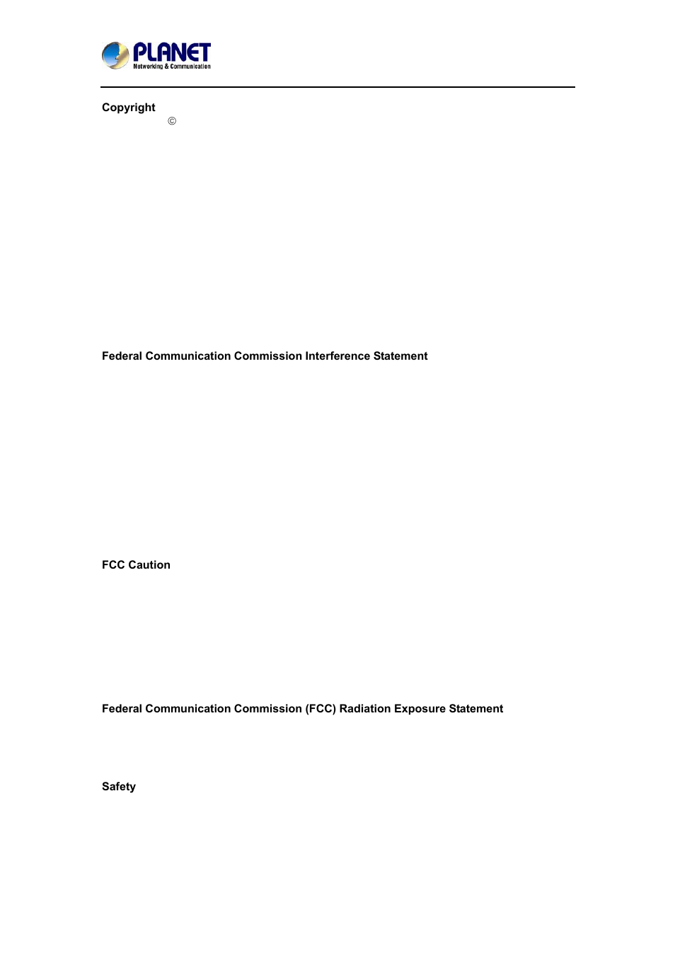 PLANET ICA-W7100 User Manual | Page 2 / 61