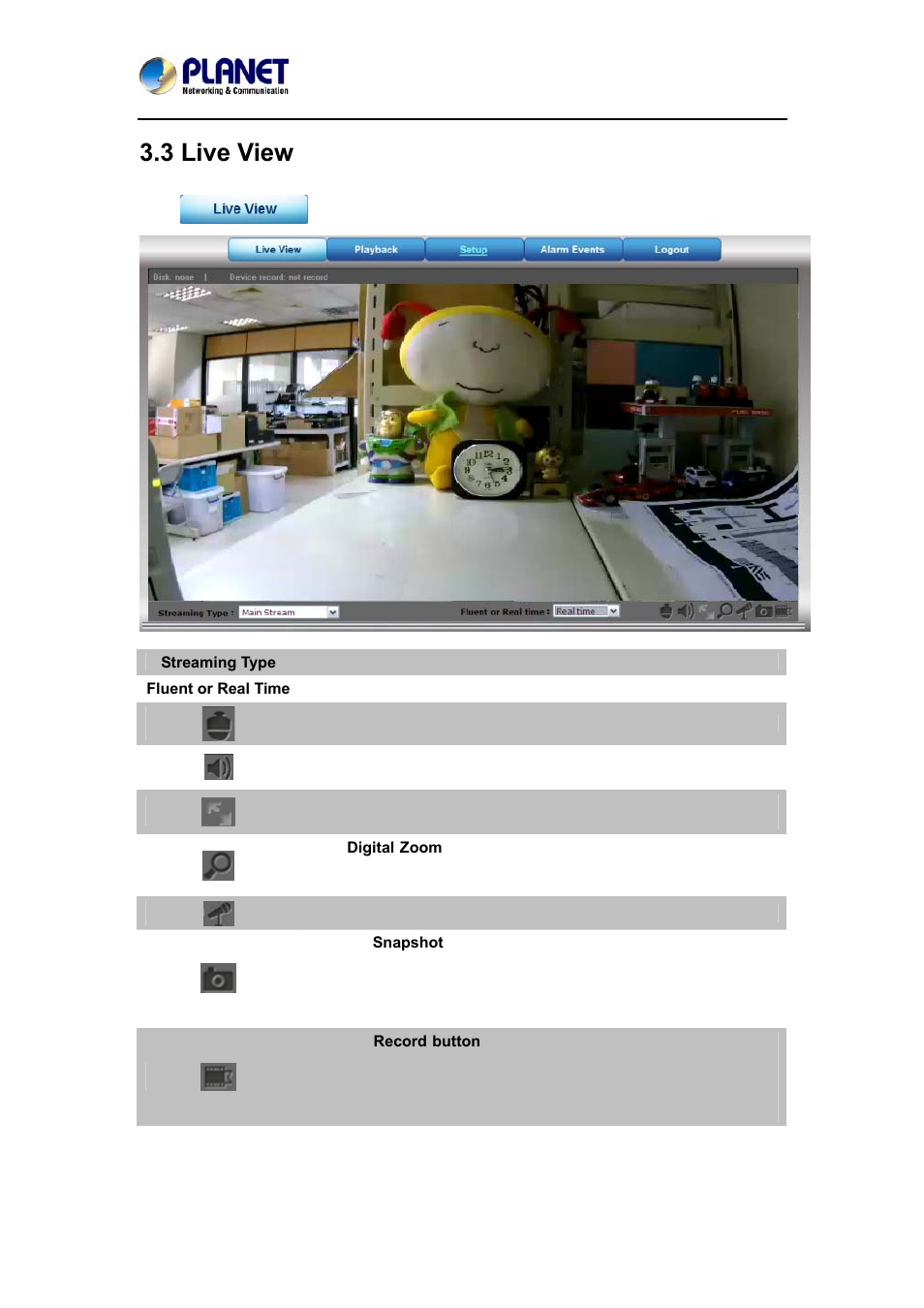 3 live view | PLANET ICA-W7100 User Manual | Page 31 / 61