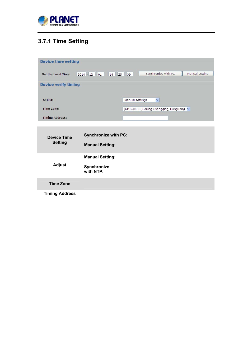 1 time setting | PLANET ICA-W7100 User Manual | Page 44 / 61