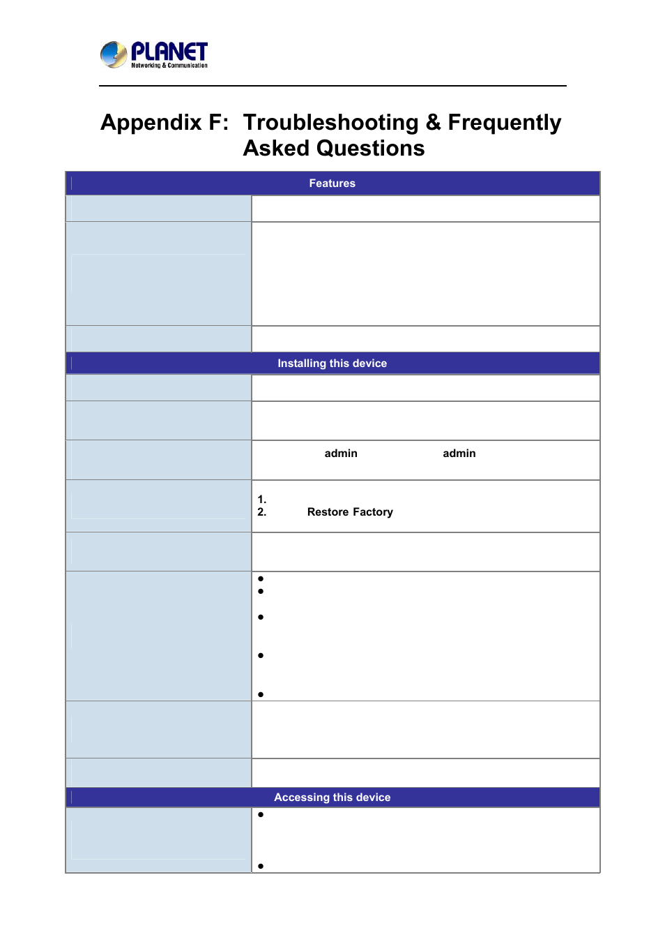 PLANET ICA-W7100 User Manual | Page 58 / 61