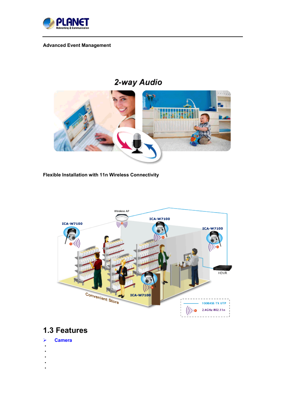 3 features | PLANET ICA-W7100 User Manual | Page 8 / 61