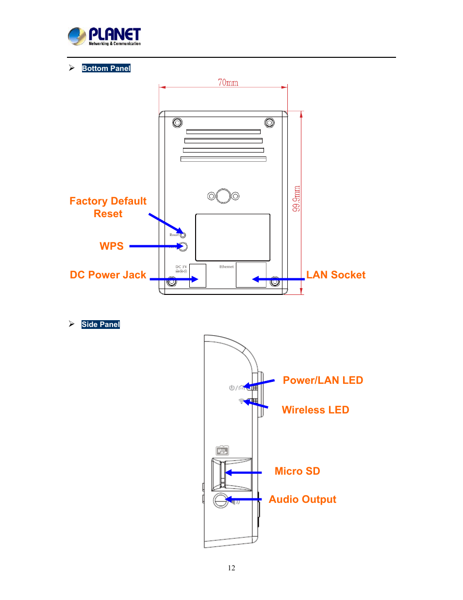 PLANET ICA-W8100 User Manual | Page 12 / 76