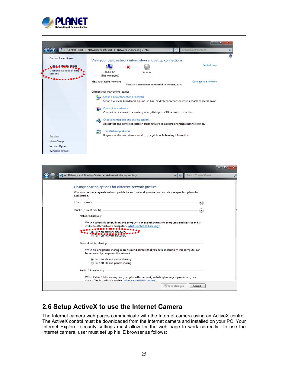 6 setup activex to use the internet camera | PLANET ICA-W8100 User Manual | Page 25 / 76