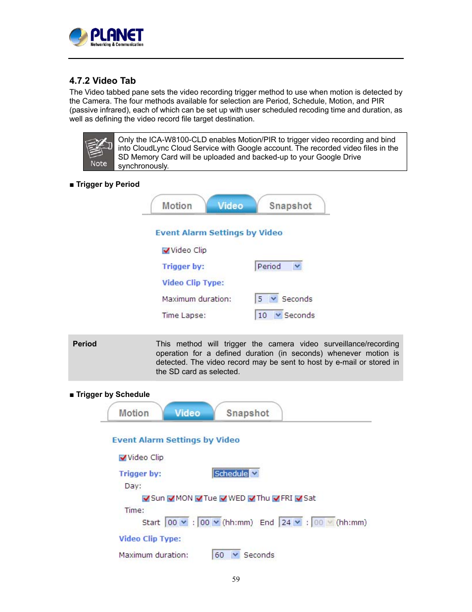 2 video tab | PLANET ICA-W8100 User Manual | Page 59 / 76