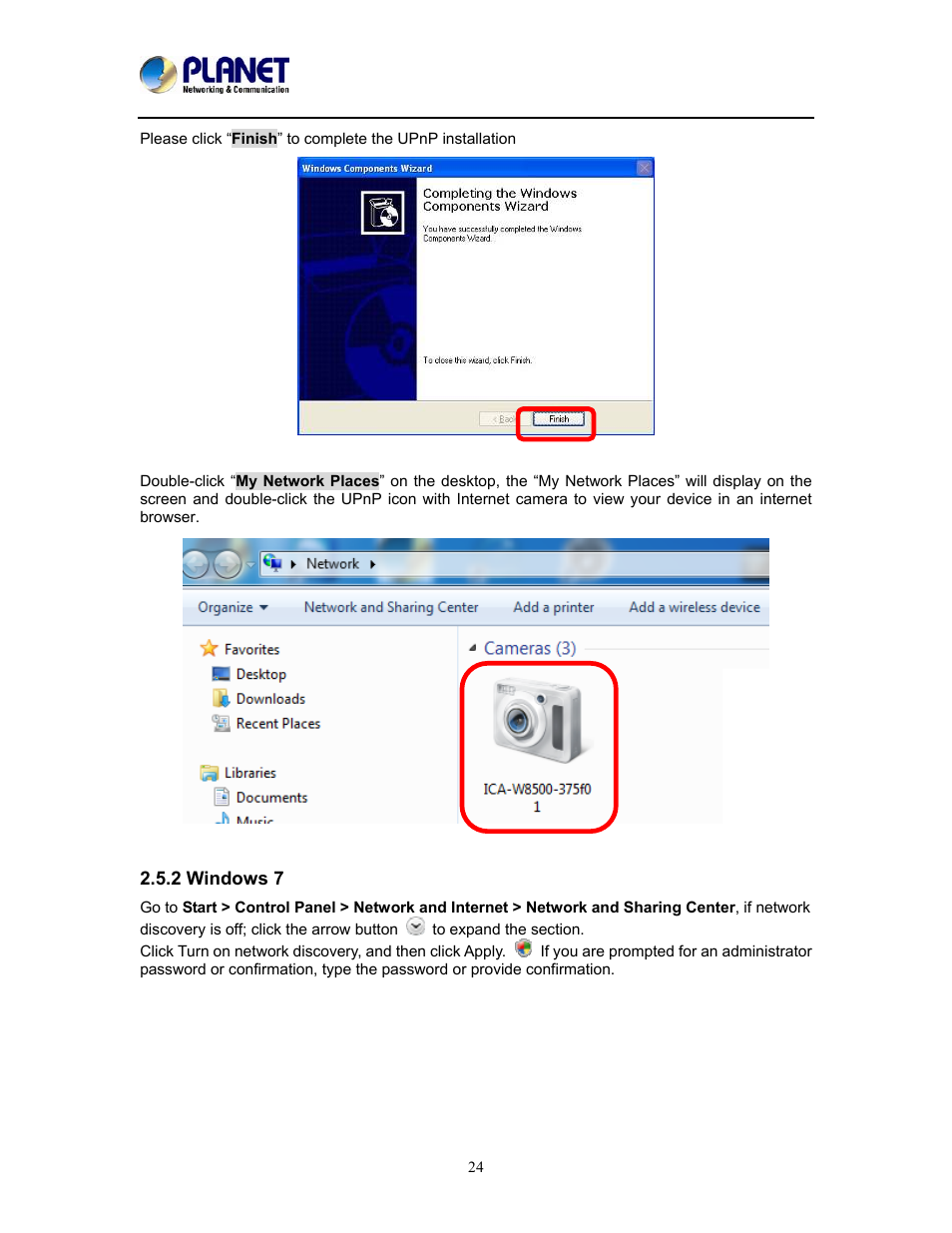 2 windows 7 | PLANET ICA-W8500 User Manual | Page 24 / 69