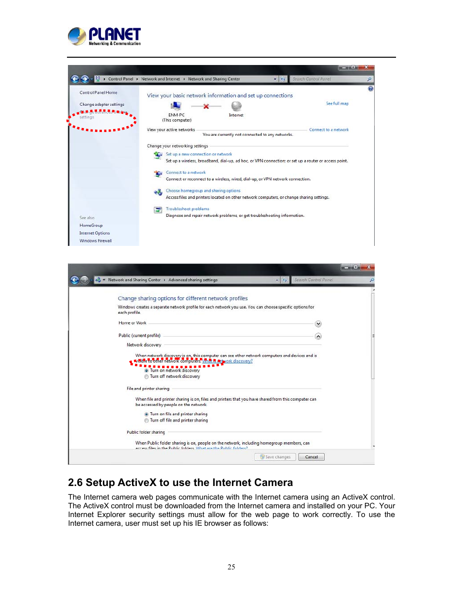 6 setup activex to use the internet camera | PLANET ICA-W8500 User Manual | Page 25 / 69