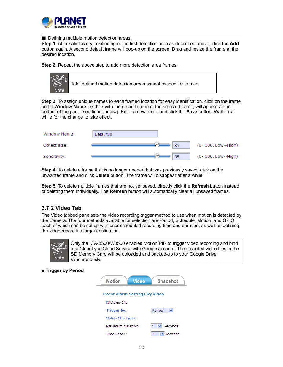 2 video tab | PLANET ICA-W8500 User Manual | Page 52 / 69