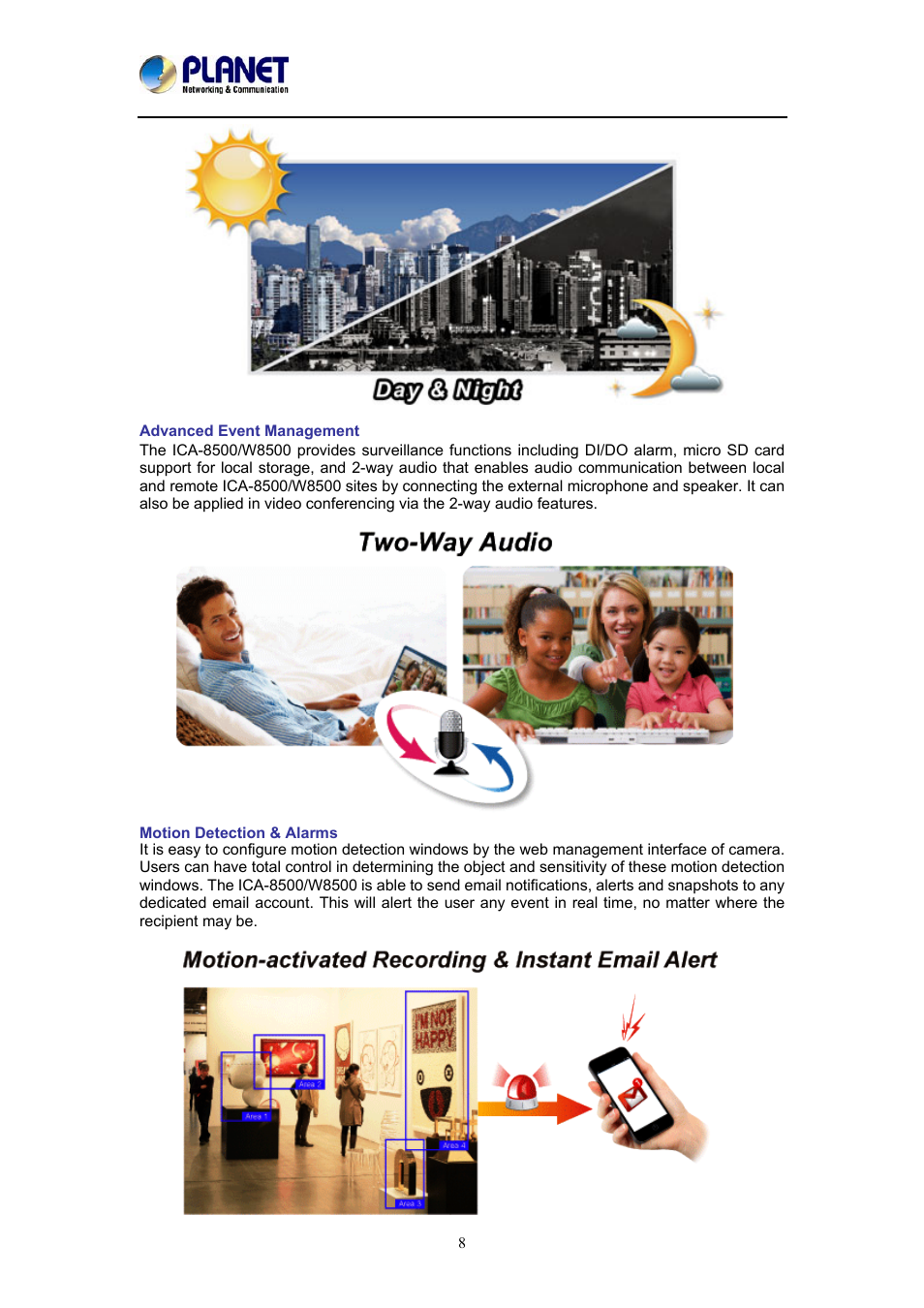 PLANET ICA-W8500 User Manual | Page 8 / 69